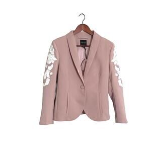 AS by DF Pink Luxe Embroidered Blazer Jacket Small | Modern Chic Luxury Designer